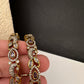 Peacock CZ Purple Victorian Sleek Bangles - Pair - BN000569