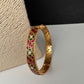 Multicolor Jadau Kundan Openable Single Bangle - size 2.6