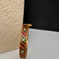 Multicolor Jadau Kundan Openable Single Bangle - size 2.6