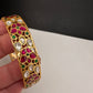 Multicolor Jadau Kundan Openable Single Bangle - size 2.6