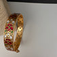 Multicolor Jadau Kundan Openable Single Bangle - size 2.6