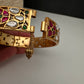 Multicolor Jadau Kundan Openable Single Bangle - size 2.6