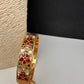 Multicolor Jadau Kundan Openable Single Bangle - size 2.6