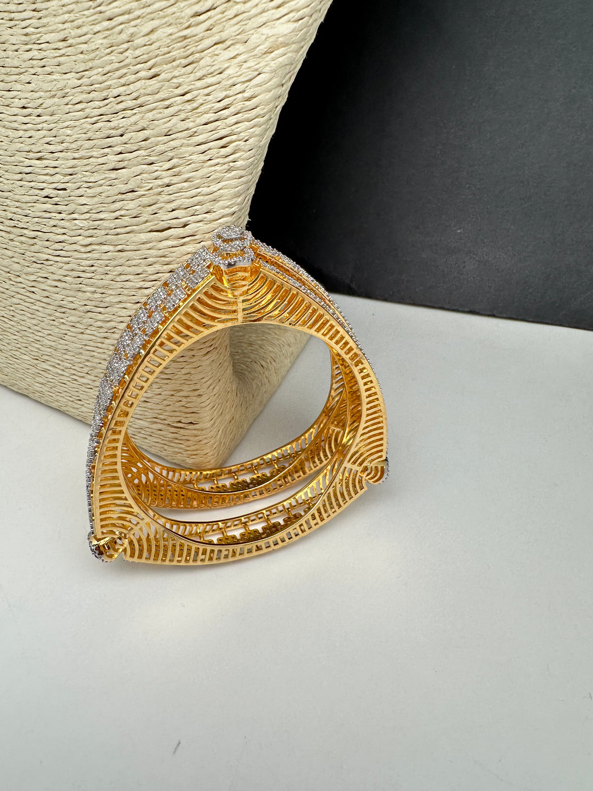 Triangle AD Diamond Finish Bangles - 2.8