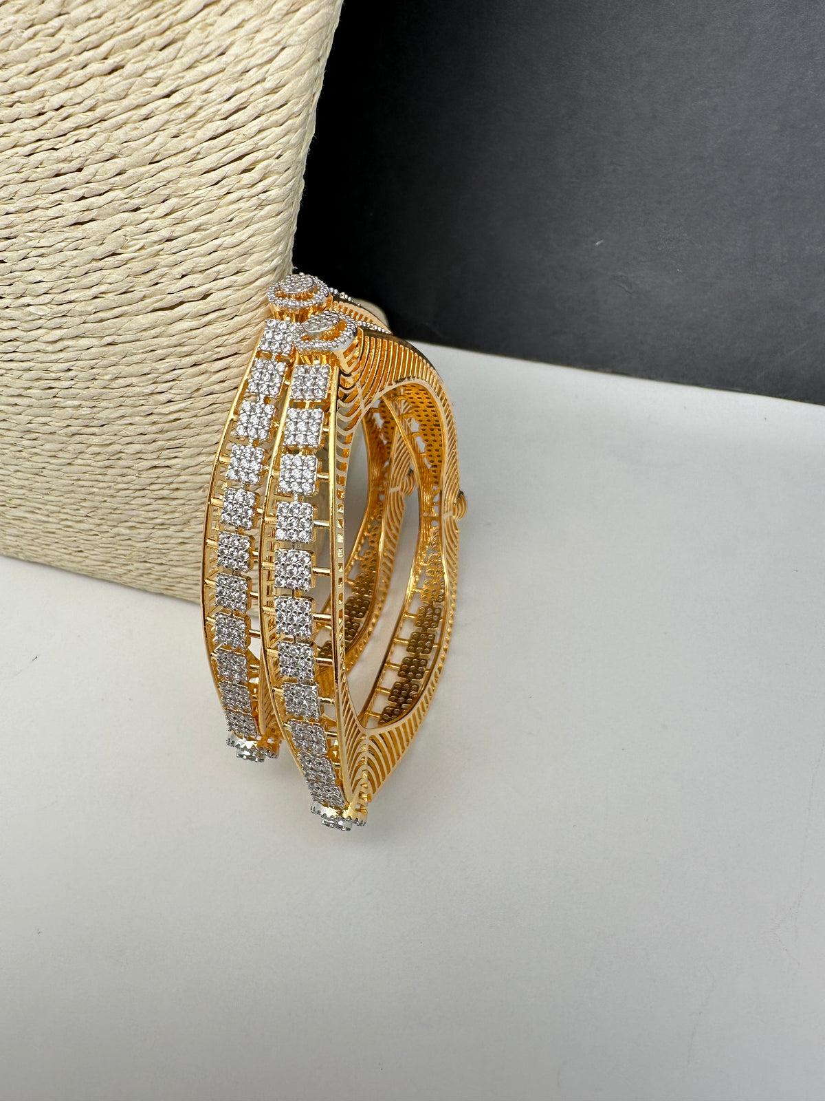 Triangle AD Diamond Finish Bangles - 2.8