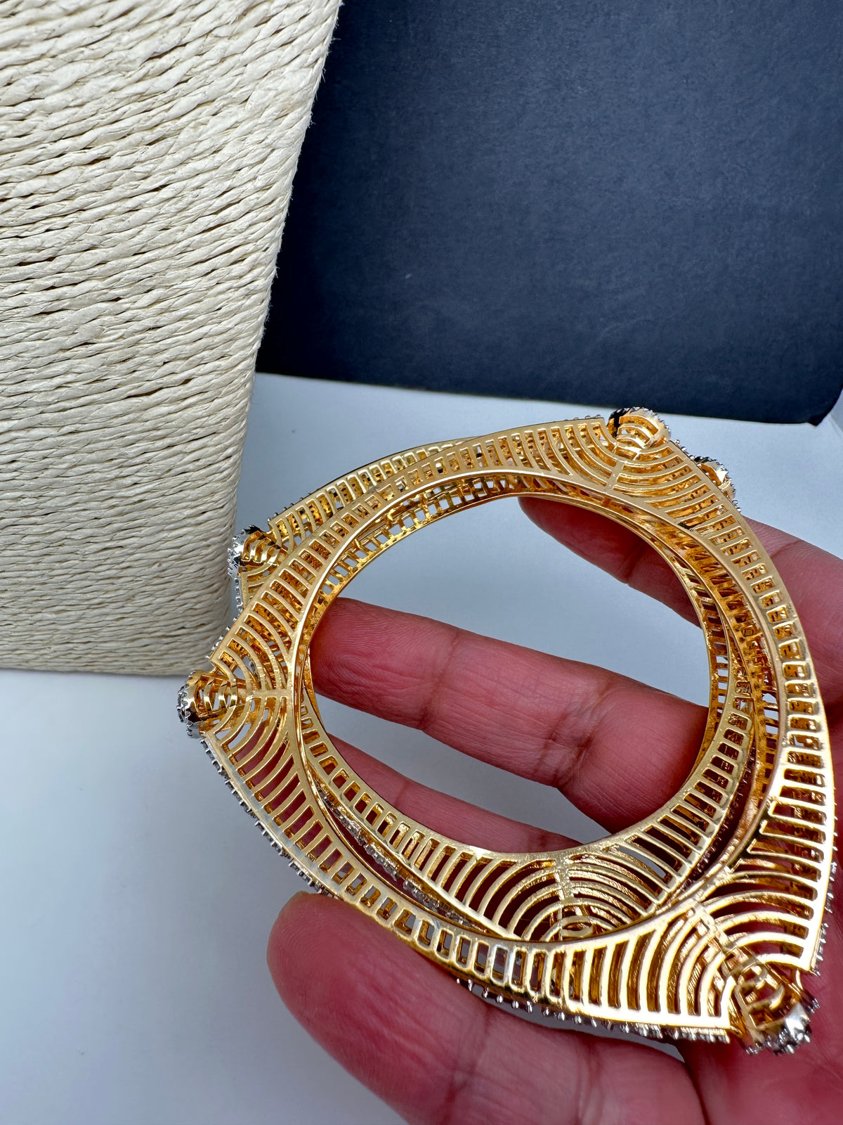 Triangle AD Diamond Finish Bangles - 2.8