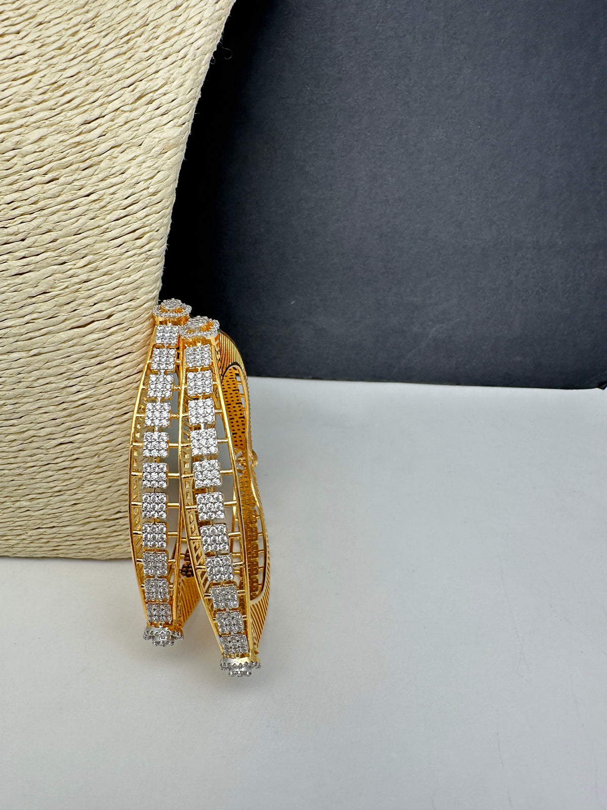 Triangle AD Diamond Finish Bangles - 2.8