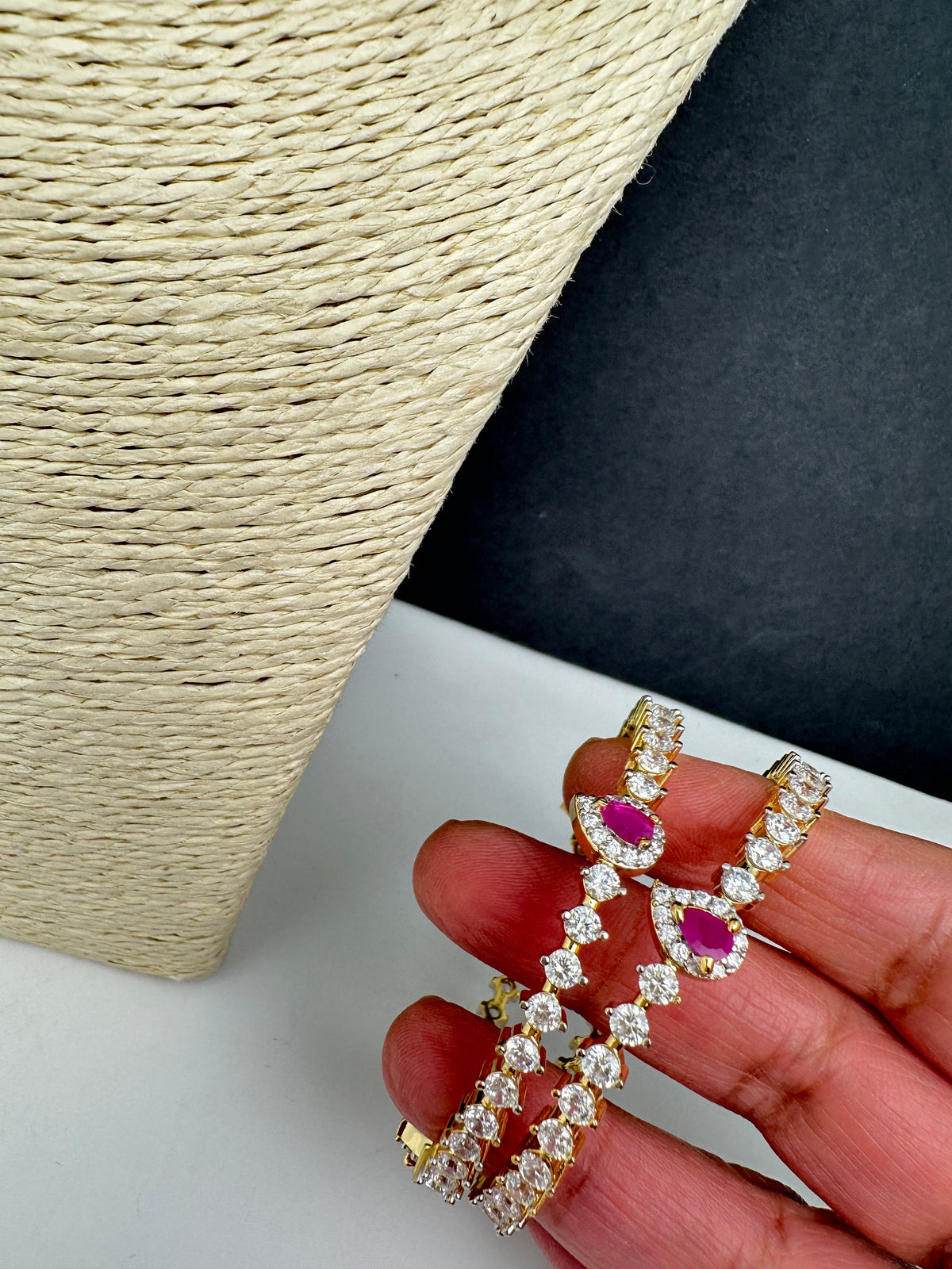 Sleek Ruby AD Bangles - 2.8