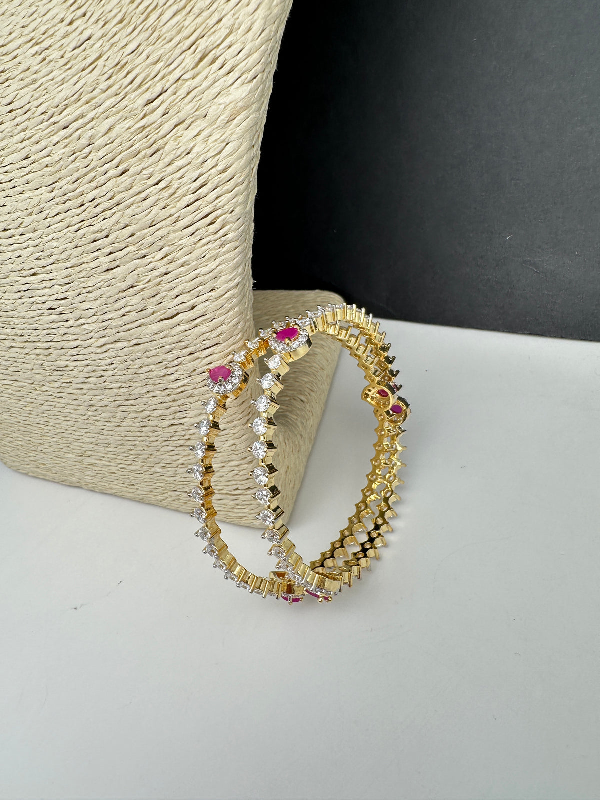 Sleek Ruby AD Bangles - 2.8