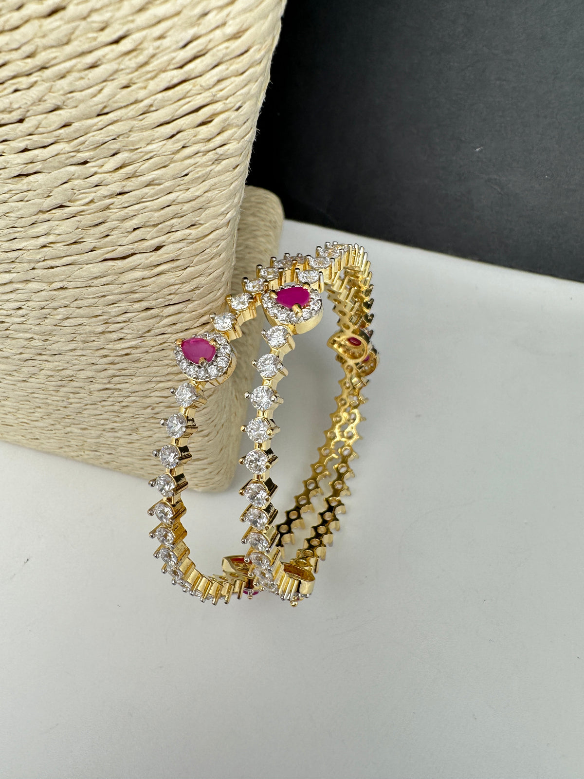 Sleek Ruby AD Bangles - 2.8