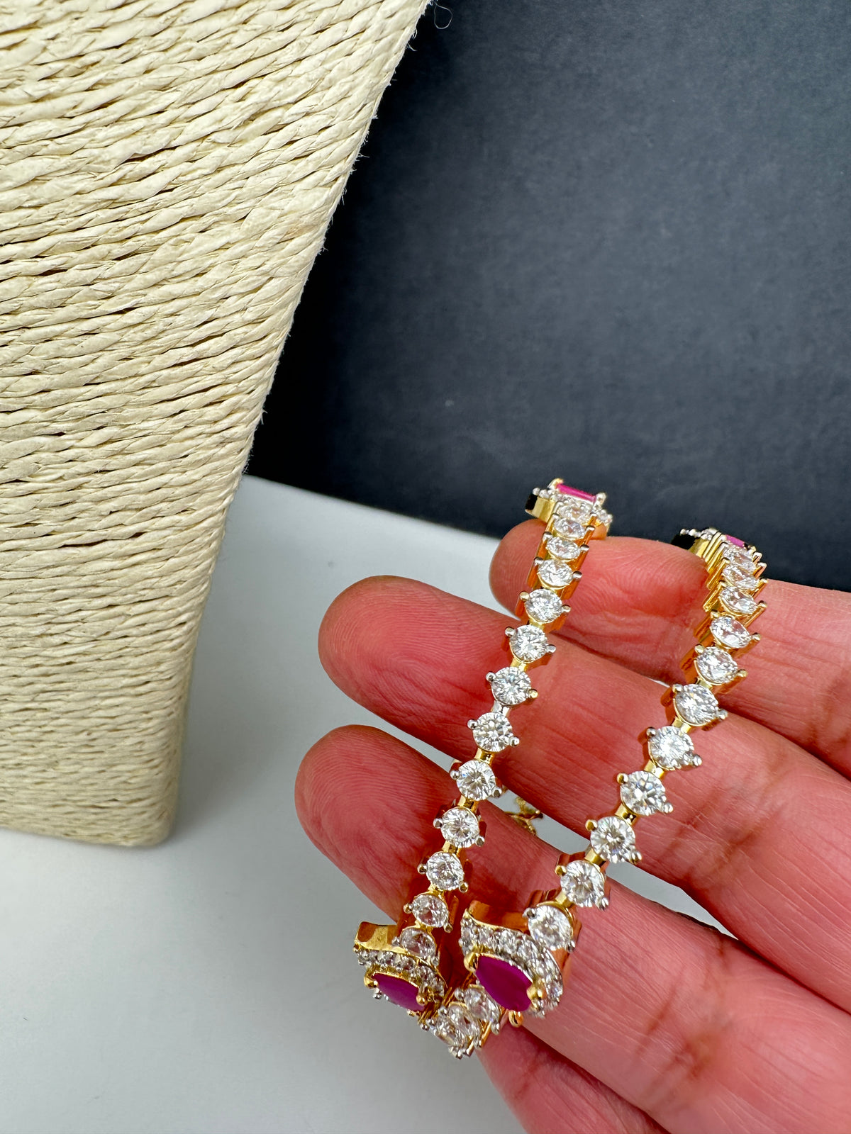 Sleek Ruby AD Bangles - 2.8