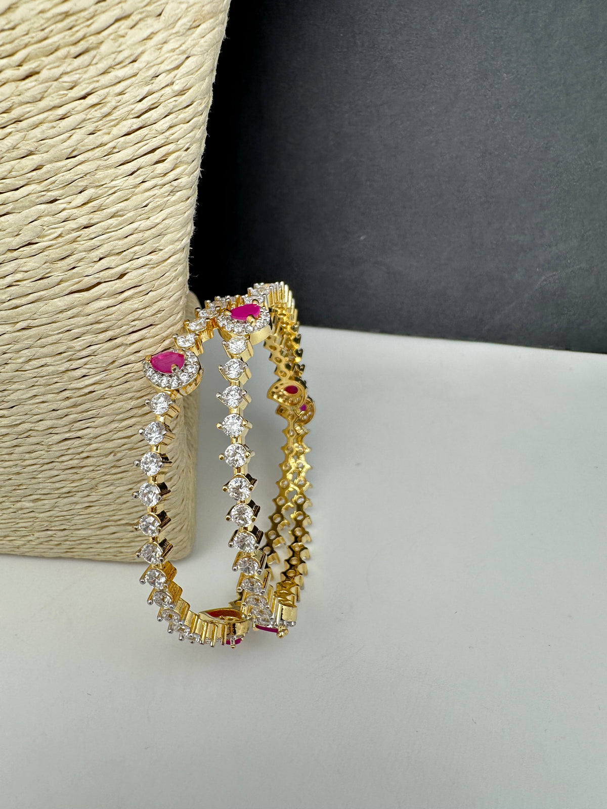 Sleek Ruby AD Bangles - 2.8