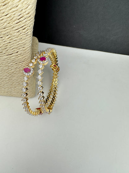 Sleek Ruby AD Bangles - 2.8