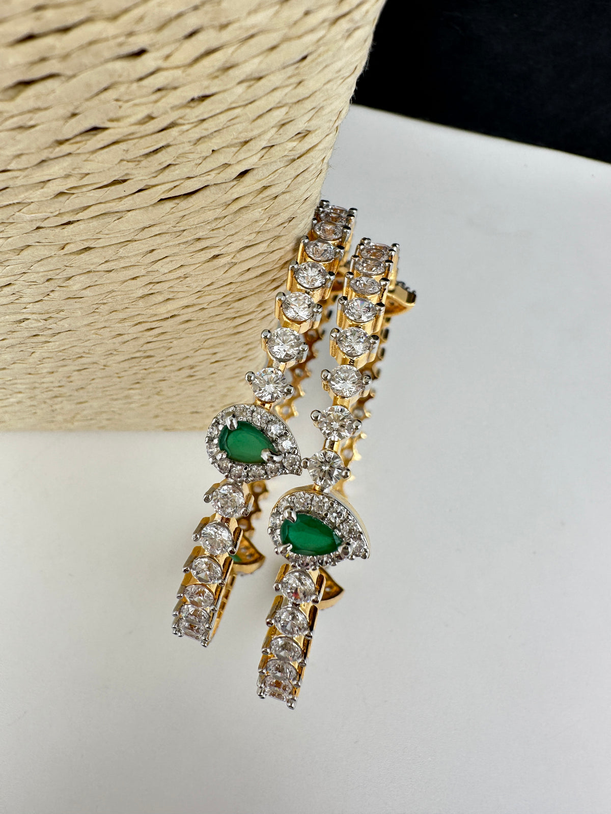Sleek Emerlad AD Bangles - 2.8