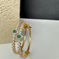 Sleek Emerlad AD Bangles - 2.8