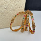Set of 4 Sleek Goddess Lakshmi Bangles in CZ Red and Green Stones - 2.8