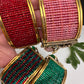 AD openable victorian finish color beads bracelet - Green
