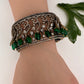 AD openable victorian finish color beads bracelet - Green