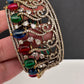 AD openable victorian finish color beads bracelet - White
