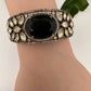 Moissanite Kundan openable victorian finish color beads bracelet - Black