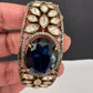 Moissanite Kundan openable victorian finish color beads bracelet - Blue