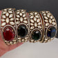 Moissanite Kundan openable victorian finish color beads bracelet - Blue