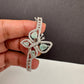 CZ Silver Finish Color Stone Openable Bracelet - LightGreen