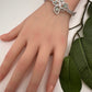 CZ Silver Finish Color Stone Openable Bracelet - LightGreen