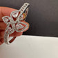 CZ Silver Finish Color Stone Openable Bracelet - White
