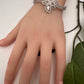 CZ Silver Finish Color Stone Openable Bracelet - White