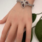 CZ Silver Finish Color Stone Openable Bracelet - Purple