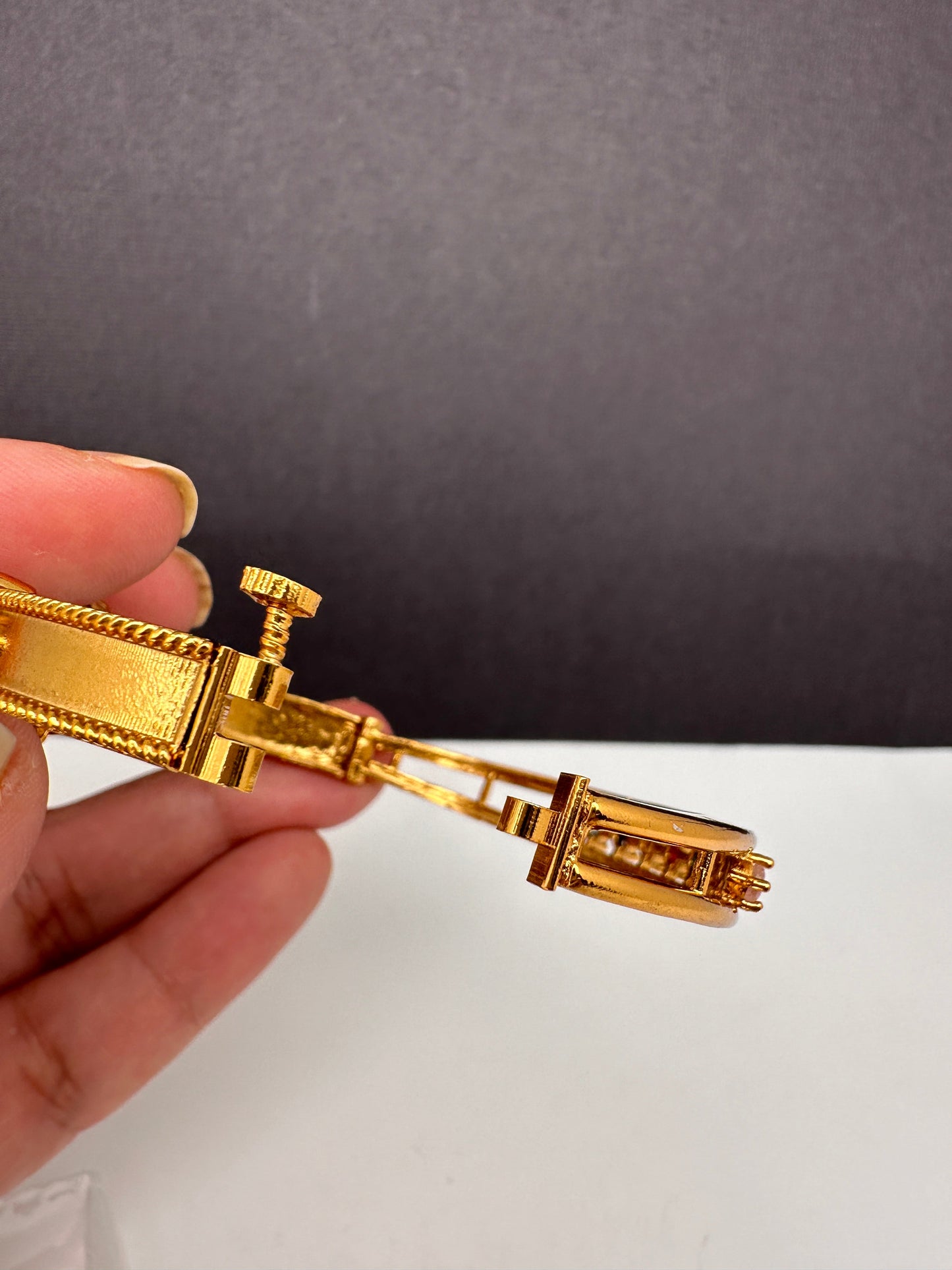 Matte CZ Multi Stone Openable Bracelet Kada