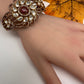 CZ Kundan Color Stone Openable Bracelet - Red