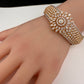 AD Gold Finish Openable Kada Bracelet
