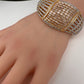 AD Baguette Cut  Gold Finish Openable Kada Bracelet
