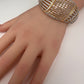 AD Baguette Cut  Gold Finish Openable Kada Bracelet