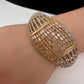 AD Baguette Cut  Gold Finish Openable Kada Bracelet