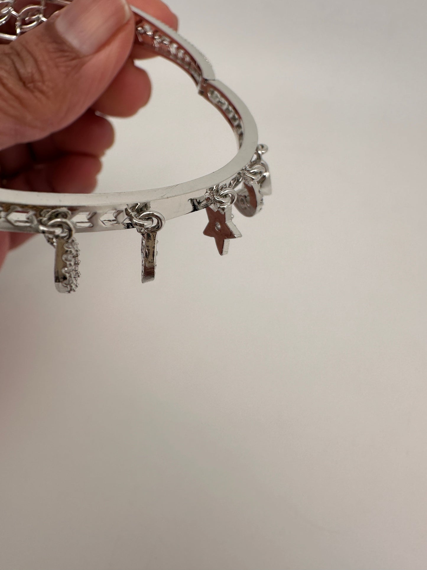 AD Silver Openable Kada Bracelet