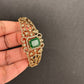 CZ Matte Openable Kada Bracelet - Green