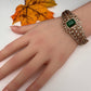 CZ Matte Openable Kada Bracelet - Green
