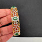AD Diamond Openable Kada Bracelet - Green