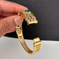 AD Diamond Openable Kada Bracelet - Green