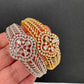 AD Diamond Openable Kada Bracelet - Silver