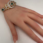 AD Diamond Openable Kada Bracelet - Green
