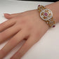 AD Diamond Openable Kada Bracelet - Red
