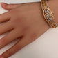 AD Gold Dual Finish Openable Kada Bracelet