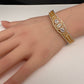 AD Gold Dual Finish Openable Kada Bracelet