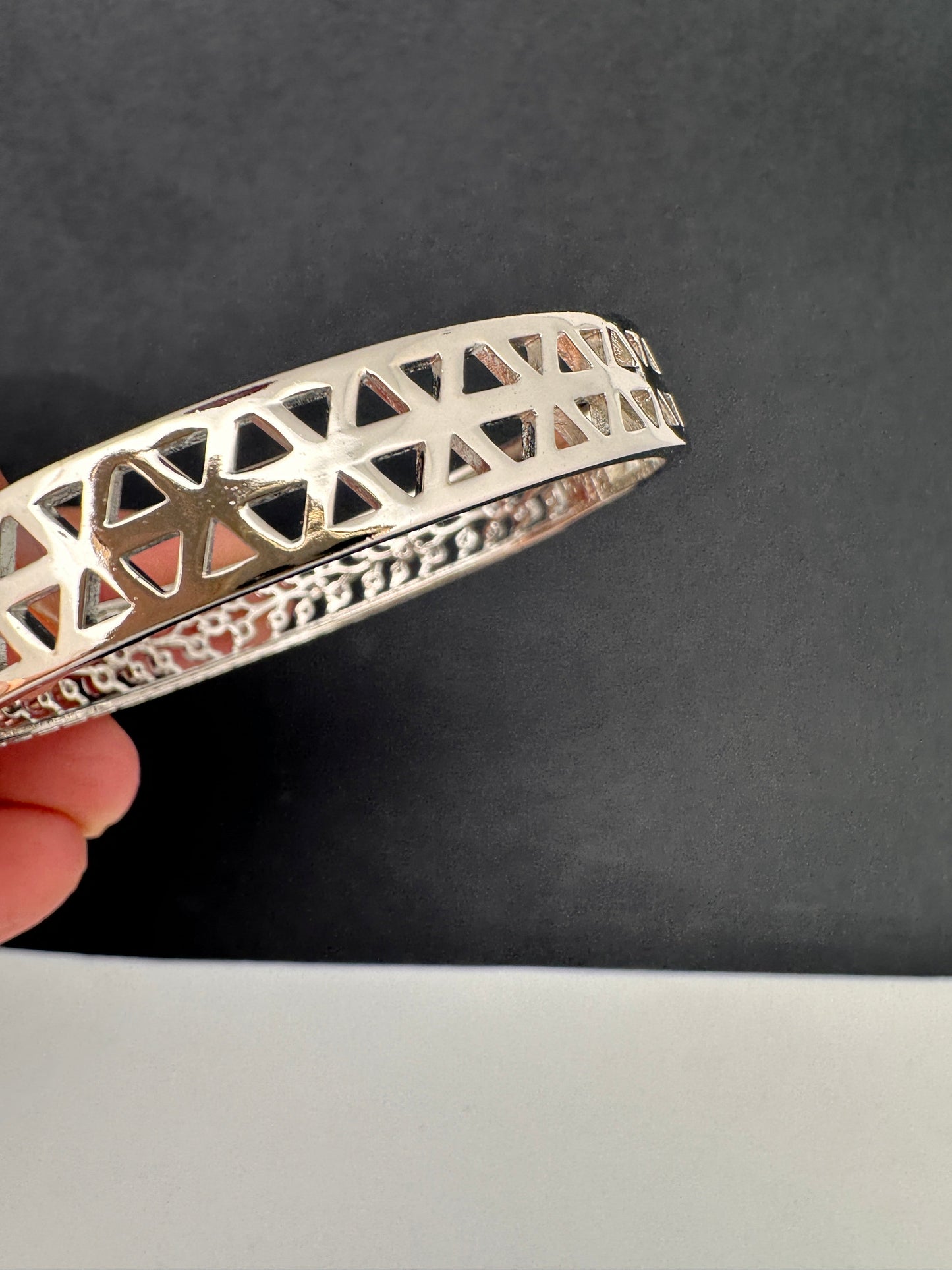 AD Silver Openable Kada Bracelet