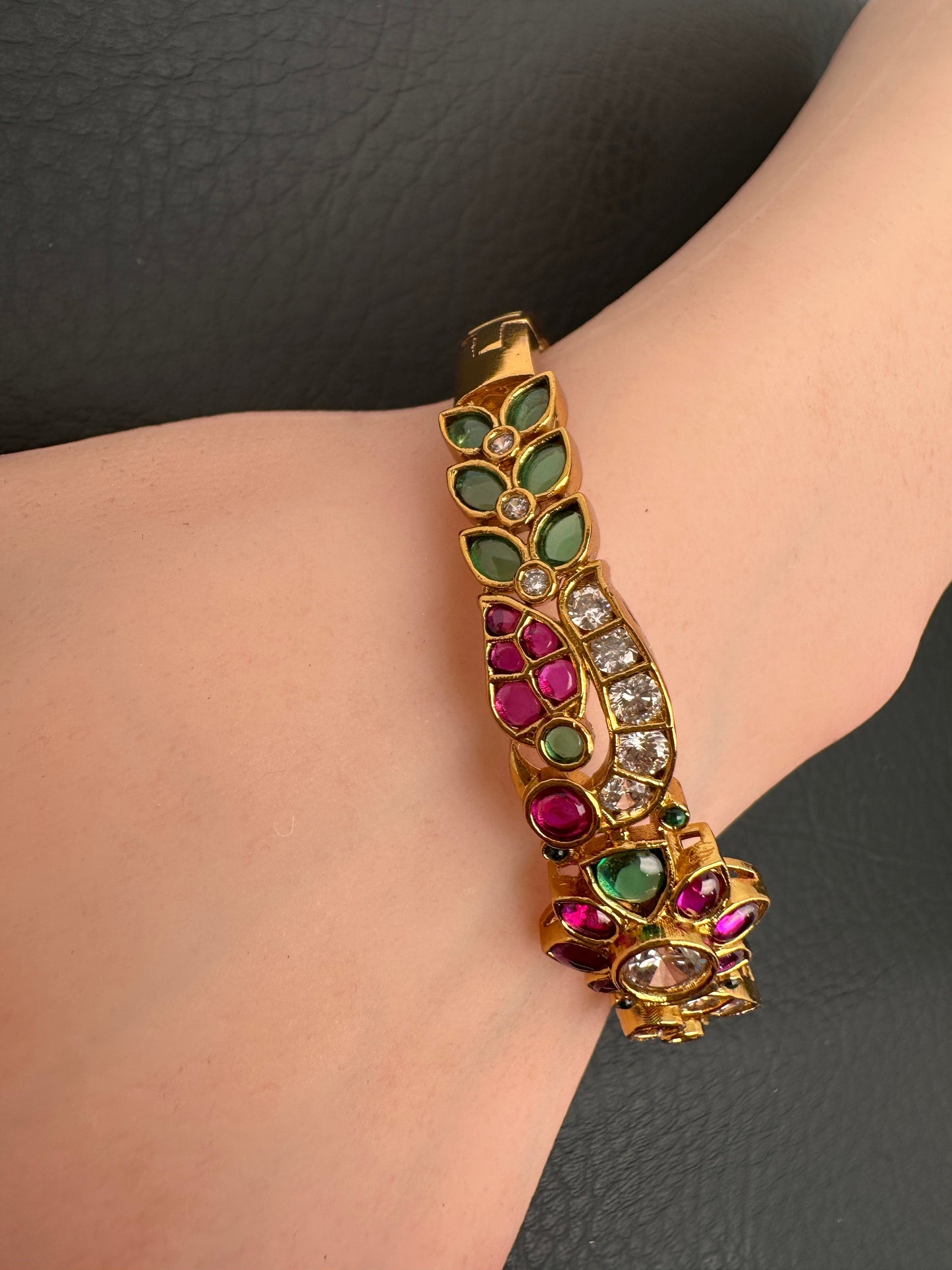 Matte Kempu Openable Kada Bracelet