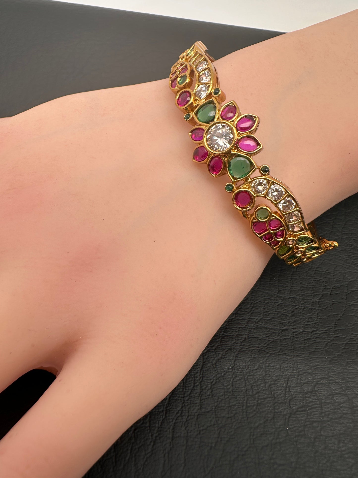Matte Kempu Openable Kada Bracelet
